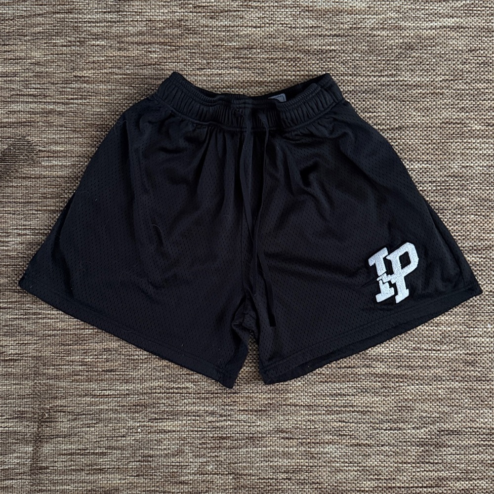 Inaka Power Black Patched Mesh Shorts